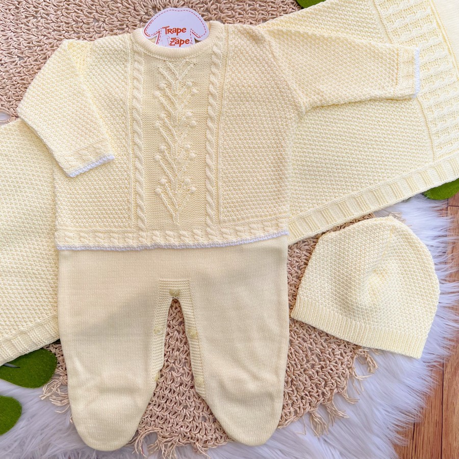 Saída de Maternidade 3 Peças Garden - Amarelo